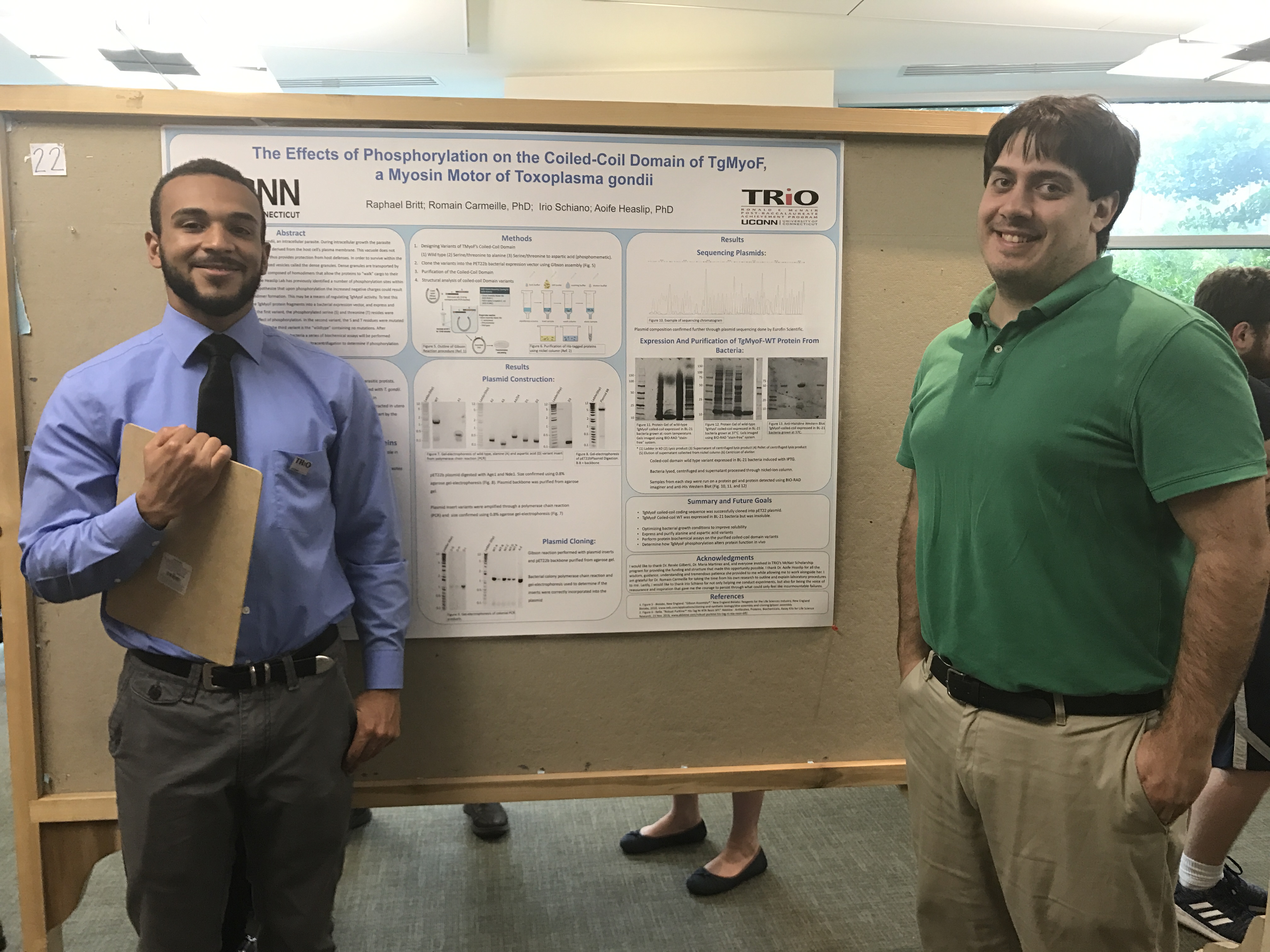 Raphael Britt presents his research at McNair Poster Session | Heaslip Lab